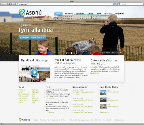 Ásbru.is - Front page design